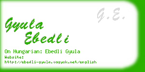 gyula ebedli business card